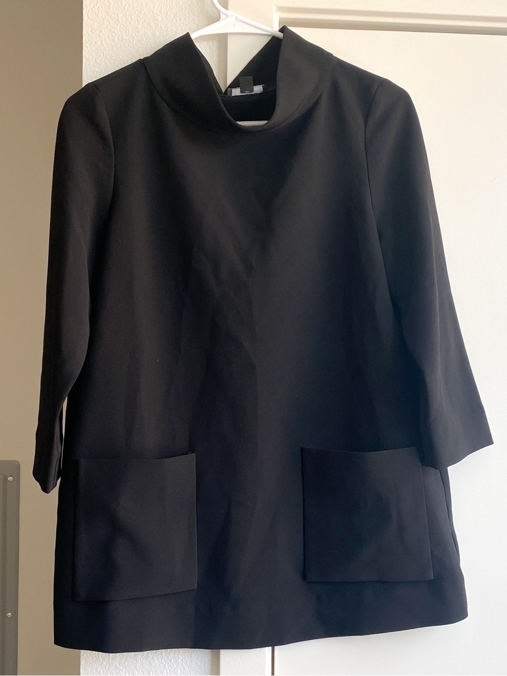 COS funnel neck 3/4 sleeve tunic top w patch pockets Size 6 office lagenlook